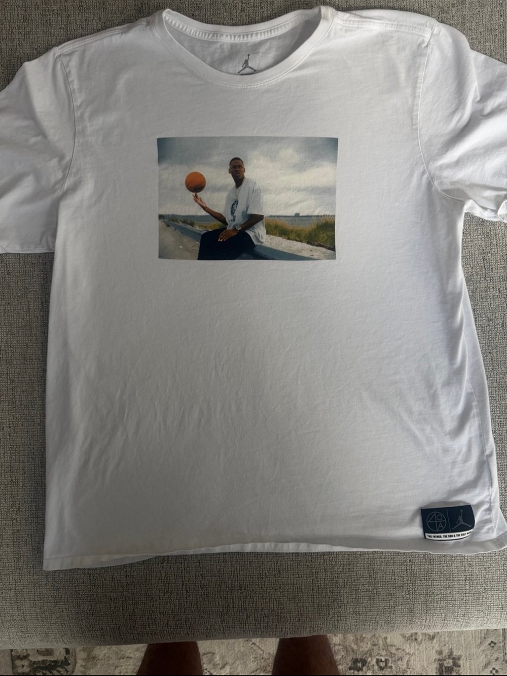 Jordan White Graphic Basketball Photo Tee